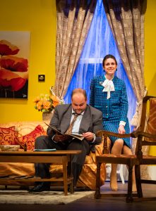 Actors from Giffnock Theatre Players performing the stage play - Plaza Suite by Neil Simon