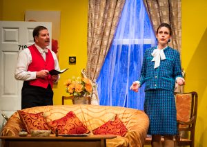 Actors from Giffnock Theatre Players performing the stage play - Plaza Suite by Neil Simon