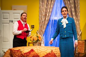 Actors from Giffnock Theatre Players performing the stage play - Plaza Suite by Neil Simon