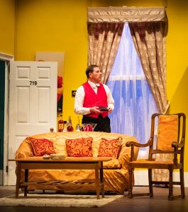 Actors from Giffnock Theatre Players performing the stage play - Plaza Suite by Neil Simon