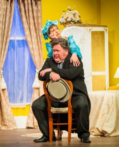 Actors from Giffnock Theatre Players performing the stage play - Plaza Suite by Neil Simon