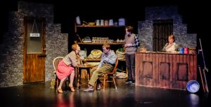 Actors from Giffnock Theatre Players performing the stage play - The Cripple of Inishmaan by Martin McDonagh