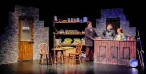 Actors from Giffnock Theatre Players performing the stage play - The Cripple of Inishmaan by Martin McDonagh